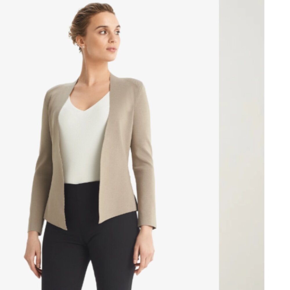 MM Lafleur Tan Cardigan Lightweight Knit Open Front
